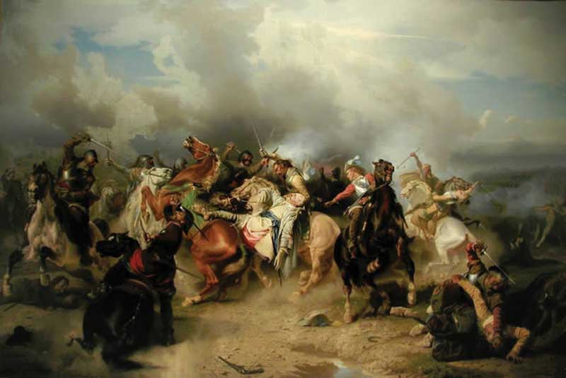  “The Battle of Lützen by Carl Wahlbom shows the death of King Gustavus Adolphus on 1632, during the Thirty Years’ War.