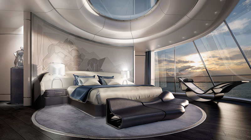 Amura,Panoramic views are one aspect of the futuristic revolution in yacht design.