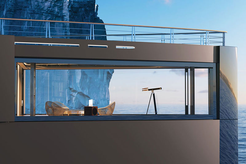 Amura,The use of glass in the Nature concept promotes a close connection with the ocean and the natural environment. 