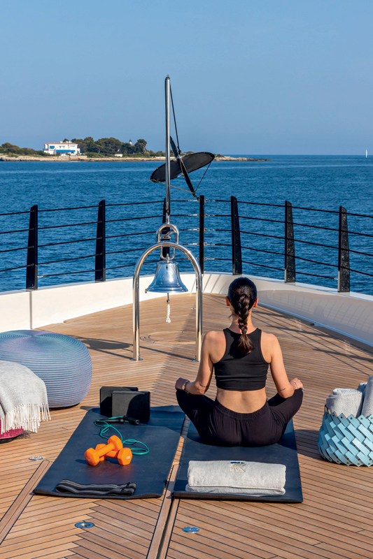 Amura,Amura World,Amura Yachts,Catar,Qatar,Doha,CRN, A relaxation and wellness retreat was installed on the foredeck.