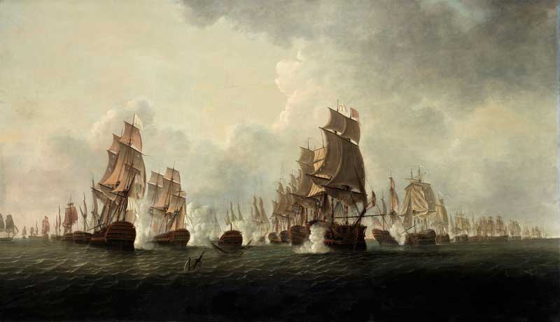Amura,AmuraWorld,AmuraYachts, <em>La Batalla de Saintes</em> de William Elliott (1784-1795). Estimación 25,000-35,000 libras.