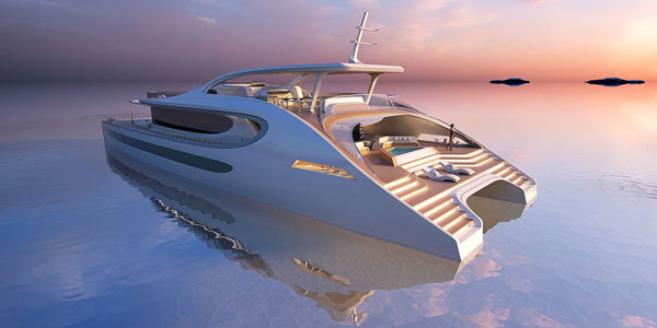 Rossinavi + ZHA unveil solar-powered catamaran