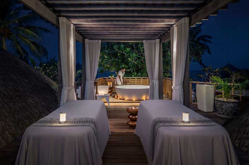 Amura,AmuraWorld,AmuraYachts, El spa de Four Seasons Resort Maldives en Kuda Huraa.
