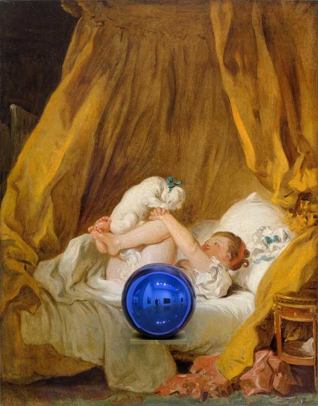 Amura,AmuraWorld,AmuraYachts, Jeff Koons, <em><i>Gazing Ball (Niña Fragonard jugando con su perro)</i></em>, 2014-2015.