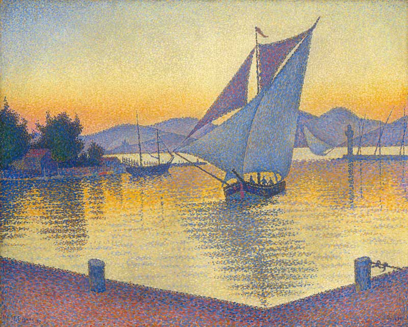 Amura,AmuraWorld,AmuraYachts, Paul Signac (1863-1935), <em><i>El puerto al atardecer, Opus 236 (Saint-Tropez)</i></em>, 1892. Foto: Museo Barberini.