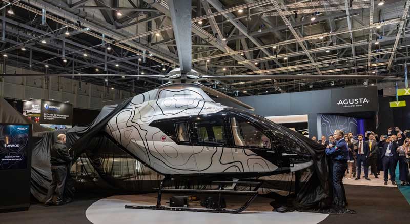 Amura,AmuraWorld,AmuraYachts, Agusta develó el helicóptero <em>Leonardo</em> en la pasada feria EBACE 2024 (European Business Aviation Convention & Exhibition) 2024.