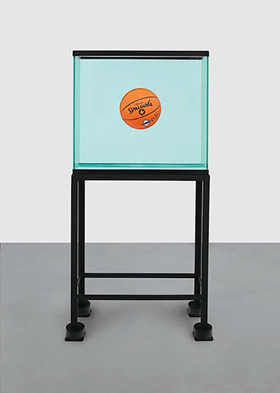 Amura,AmuraWorld,AmuraYachts, Jeff Koons, <em><i>One Ball Total Equilibrium Tank (Spalding Dr. J Silver Series)</i></em>. 1985.