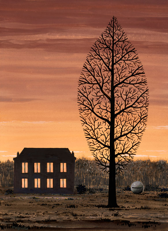 Amura,AmuraWorld,AmuraYachts, René Magritte (1898-1967), <em><i>La recherche de l'absolu</i></em>, c. 1963. Gouache sobre papel. 36.3 x 27.3 cm.