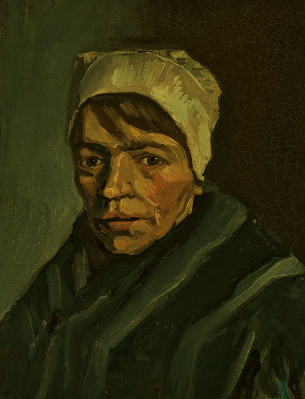 Amura,AmuraWorld,AmuraYachts, Vincent van Gogh (1853-1890), <em><i>Kop van een vrouw met witte muts (Cabeza de mujer con gorro blanco)</i></em>, 1885. Óleo sobre lienzo. 39.2 x 30.5 cm.