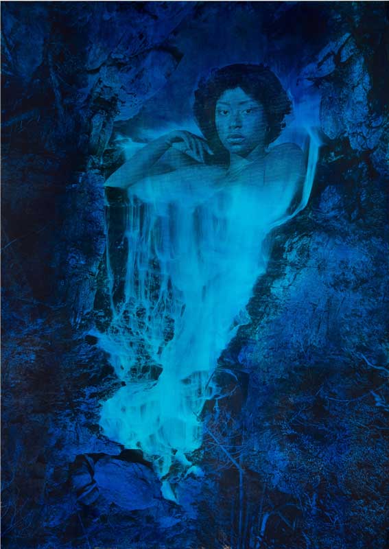 Amura,AmuraWorld,AmuraYachts, Lorna Simpson, <em><i>Night Fall,</i></em> 2023. Tinta y serigrafía sobre fibra de vidrio enyesada. Foto: James Wang.