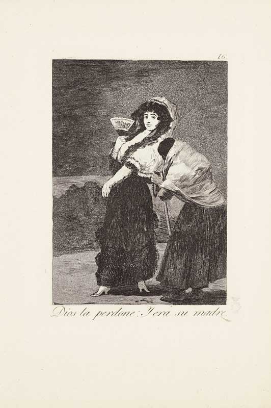 Amura,AmuraWorld,AmuraYachts, Francisco de Goya y Lucientes (1746-1828), <em><i>Dios la perdone: y era su madre</i></em>, 1799. Aguafuerte con aguatinta bruñida, punta seca y buril sobre papel verjurado. Lámina 16 de <em><i>Los Caprichos</i></em>.