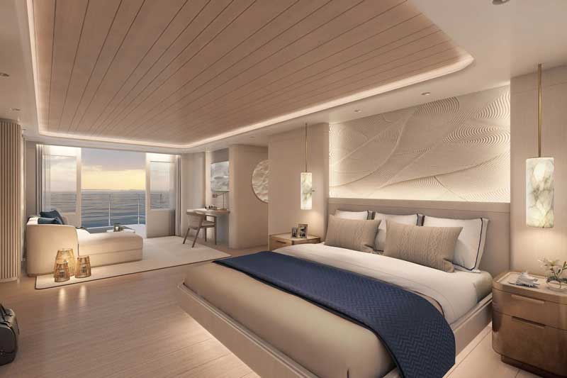 Amura,AmuraWorld,AmuraYachts, La suite del dueño del Amels 6007, ubicada en la cubierta principal.