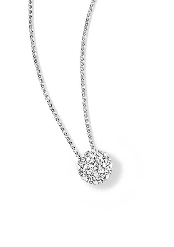 Amura,AmuraWorld,AmuraYachts, Colgante o collar de oro ético blanco de 18 quilates engastado con diamantes talla brillante.