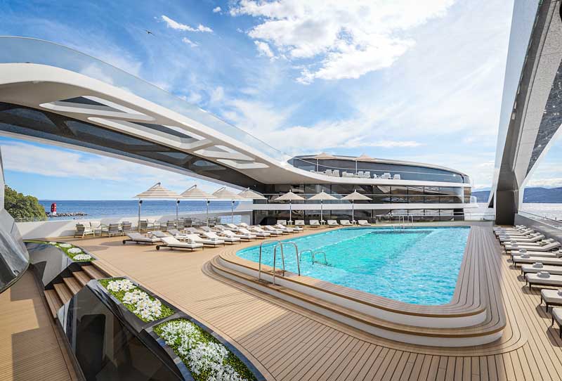 Amura,AmuraWorld,AmuraYachts, Además de la alberca principal, algunas suites contarán con piscinas privadas.