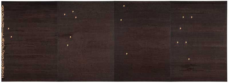 Amura,AmuraWorld,AmuraYachts, Alighiero Boetti (1940-1994), <em><i>Il dolce far niente</i></em>, 1975. Bolígrafo sobre papel sobre tabla, en cuatro elementos. Cada uno: 100 x 70 cm.