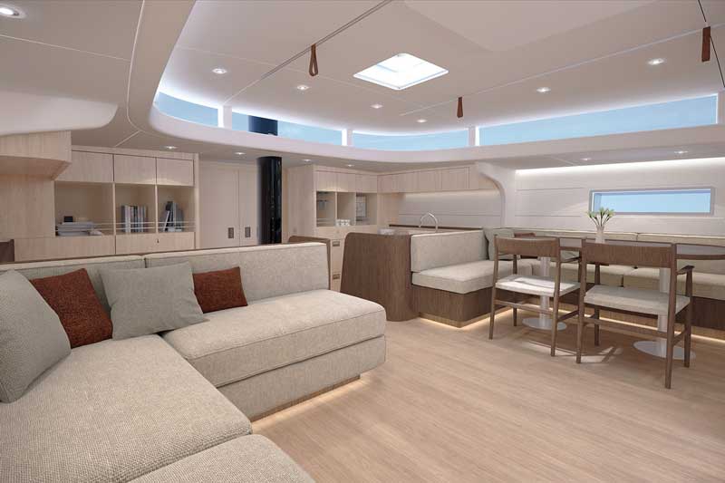 Amura,AmuraWorld,AmuraYachts, Los interiores del Y6 pueden ser personalizados.