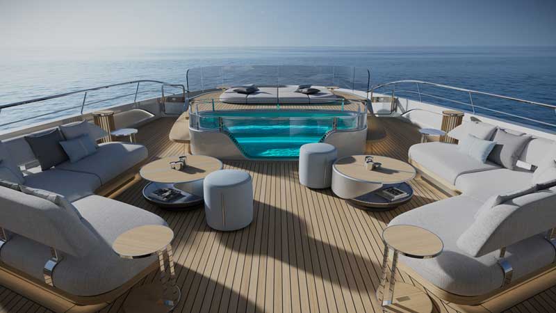 Amura,AmuraWorld,AmuraYachts, Los detalles exteriores son creación de Enrico Gobbi de Team for Design.