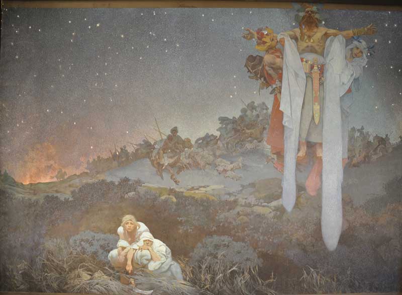 Amura,AmuraWorld,AmuraYachts, Alphonse Mucha (1860-1939), <em><i>La epopeya eslava, Ciclo nº 1</i></em>: “<em>Los eslavos en su patria original</em>”, 1912. Foto: cortesía del castillo de Moravský Krumlov y la Fundación Mucha.