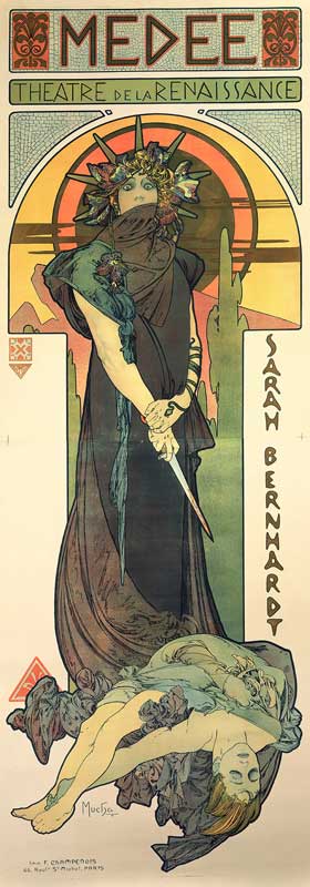 Amura,AmuraWorld,AmuraYachts, Alphonse Mucha (1860-1939), <em><i>Médée</i></em>, 1898. Litografía en color. 206x76cm. © Mucha Confianza 2025.