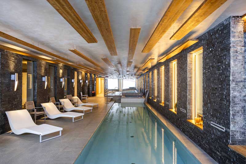 Amura,AmuraWorld,AmuraYachts, El Spa alpino de Hotellerie de Mascognaz ofrece un amplio menú de servicios.