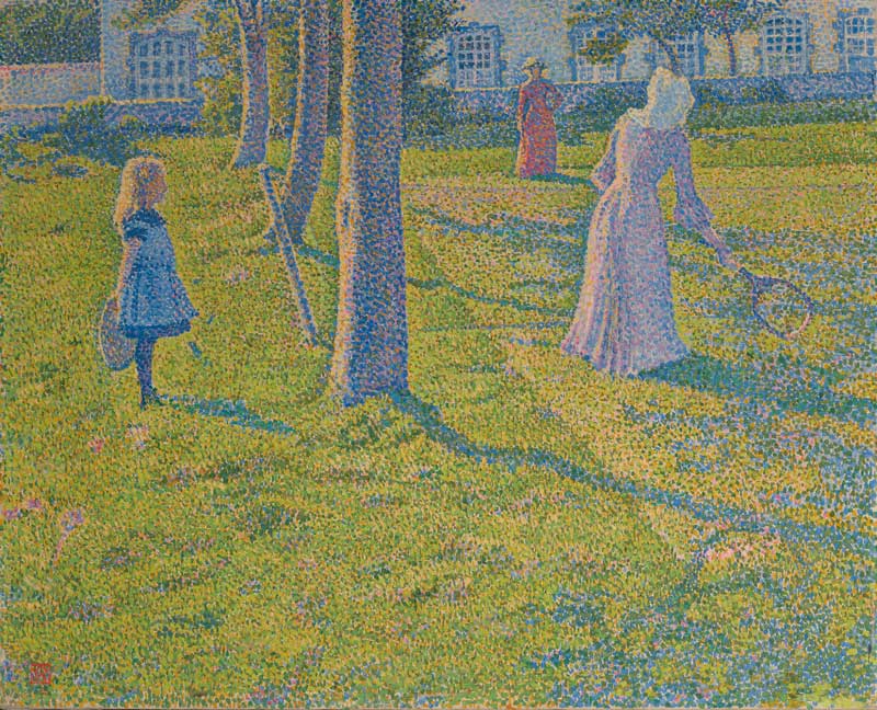 Amura,AmuraWorld,AmuraYachts, Théo van Rysselberghe (1862-1926), À Thuin ou La Partie de tenis, 1889. Óleo sobre lienzo. 66×53 cm. Vendido por 5’166,500 € en 2020, en Christie's de París.