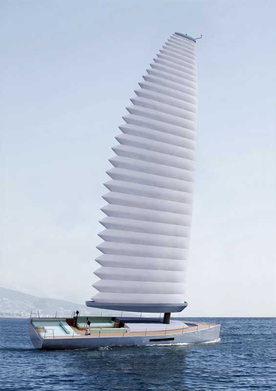 Amura,AmuraWorld,AmuraYachts, El ala vélica de Wisamo fue probada en el golfo de Vizcaya en pleno invierno.