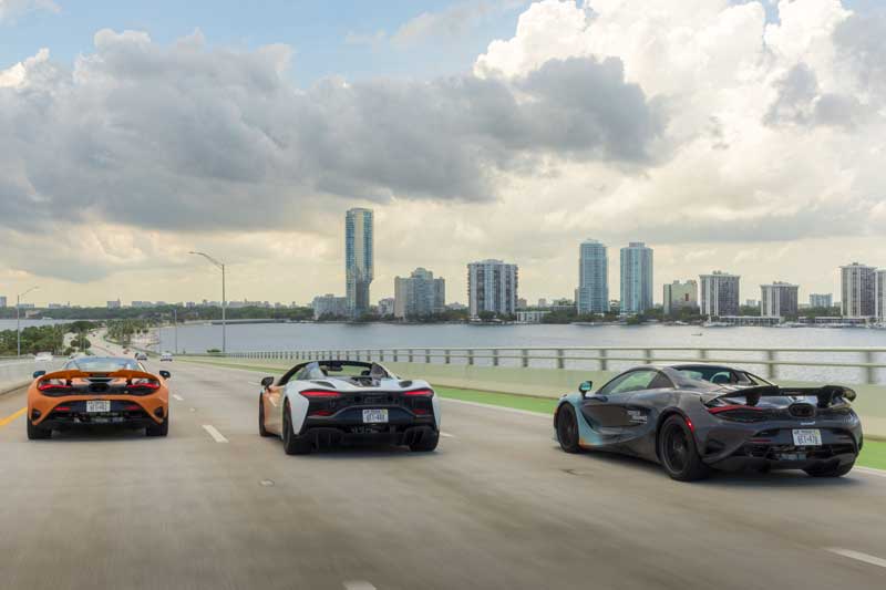 Amura,AmuraWorld,AmuraYachts, Paul Rees, Jack Barlow y Oliver Webb recorrieron 6,223 km a bordo de un McLaren 750S Coupé y Spider, y McLaren Artura Spider. 
