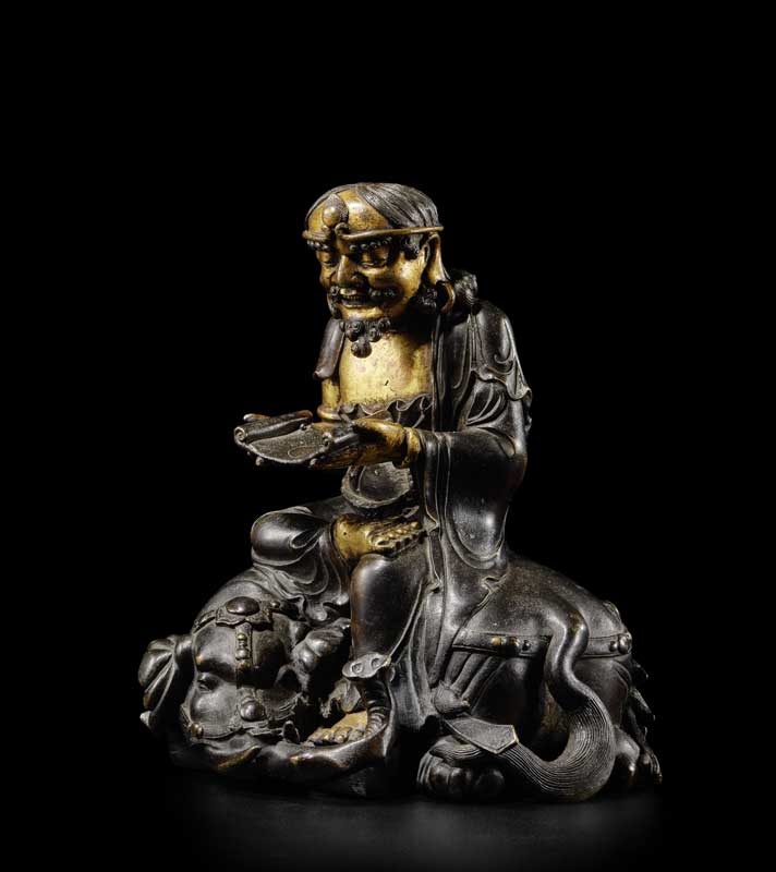 Amura,AmuraWorld,AmuraYachts, Figura de Kalika, de aleación de cobre dorado, China, Kangxi, fechada en 1714.