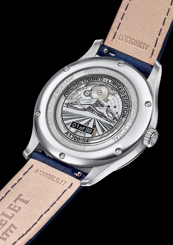 Amura,AmuraWorld,AmuraYachts, El cristal de zafiro permite observar el calibre Perrelet P-321.