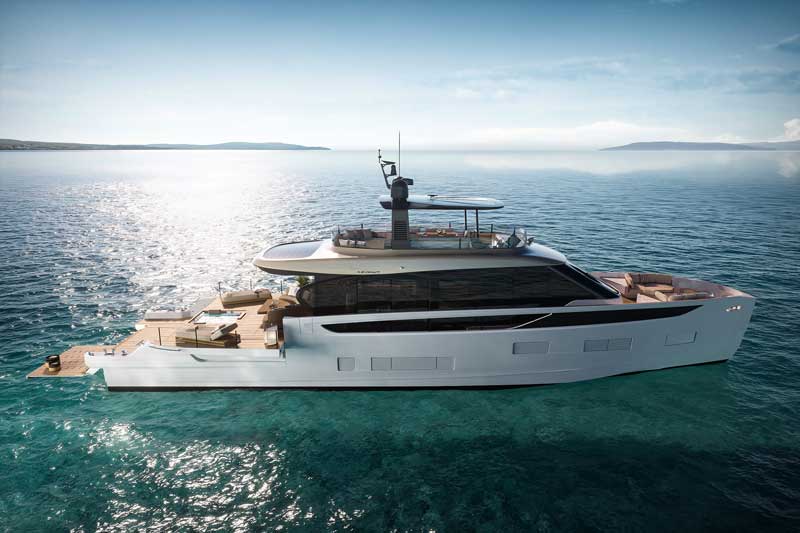 Amura,AmuraWorld,AmuraYachts, Seadeck 9 fue presentado en el astillero de Azimut, al pie de los Alpes italianos.