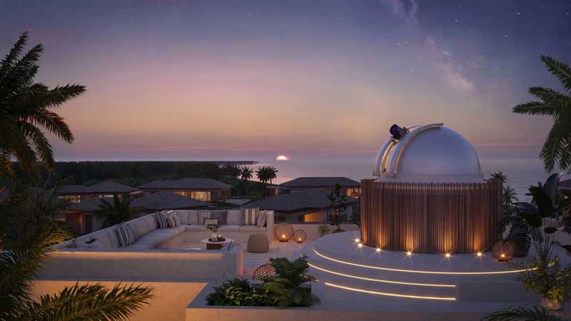 Amura,AmuraWorld,AmuraYachts, Las experiencias en Anantara Turks and Caicos Resort & Residences incluyen un observatorio astronómico.