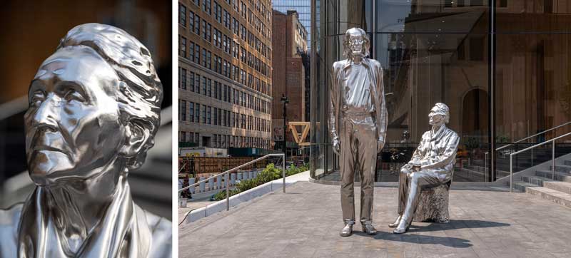 Amura,AmuraWorld,AmuraYachts, Adam and Eve are each sculpted from a solid block of stainless steel, together forming one of the few completed public sculptures by Charles Ray. Artwork: © Charles Ray, courtesy of Matthew Marks Gallery. Photography: Timothy Schenck.