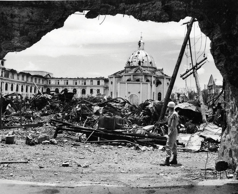 The destruction of Manila during this war is comparable only to that of Warsaw.