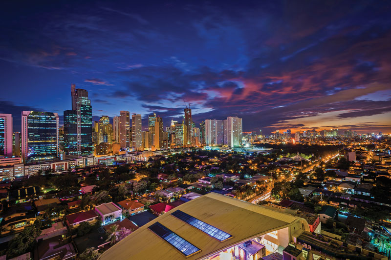 Makati,  la  zona más moderna y exclusiva de Manila.

