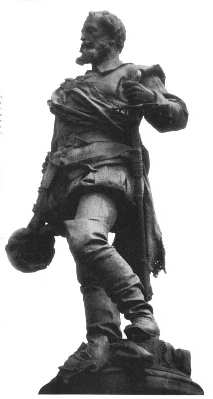 Estatua de Miguel López de Legazpi en Zumárraga, España. 