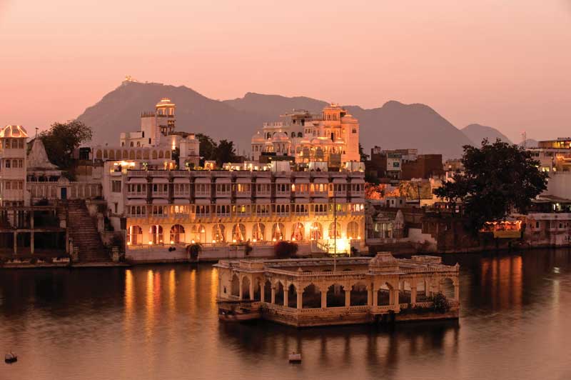 Udaipur, also known as the “city of lakes” in Rajasthan, India. 