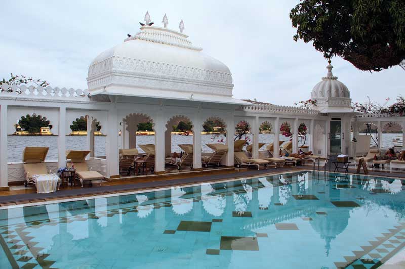 Pool at Taj Lake Palace in Udaipur.