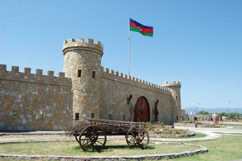 Entrance gate to the Lankaran city, Azerbaijan.
