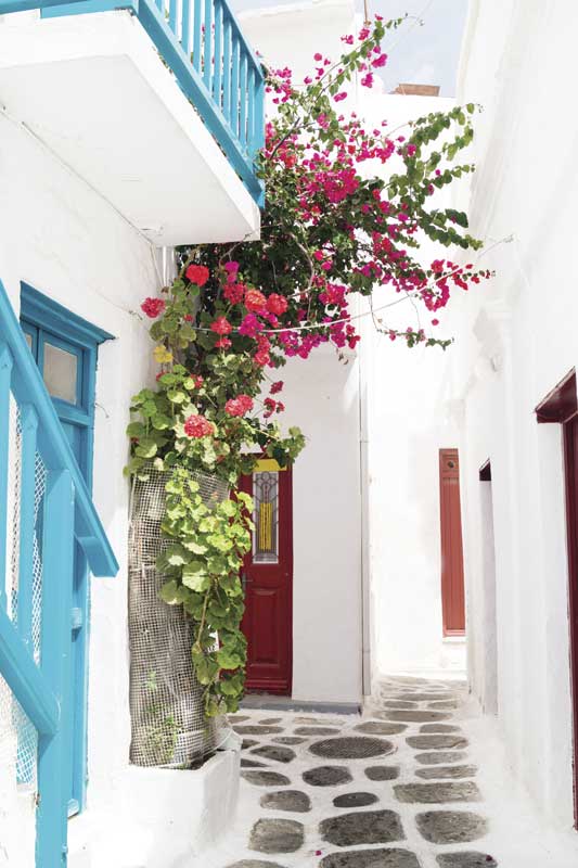 A traditional Greek house in Mykonos, Greece.
