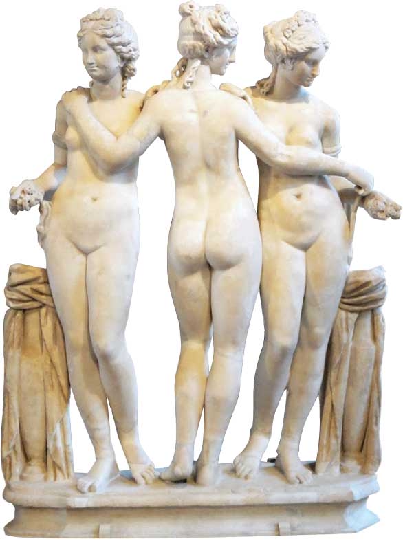 The Three Graces at the Louvre Museum.