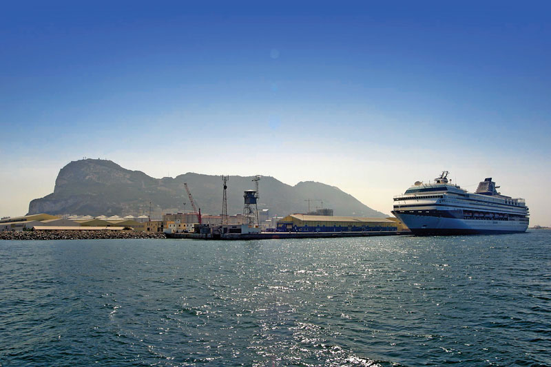  Many cruise ships dock in Gibraltar.
