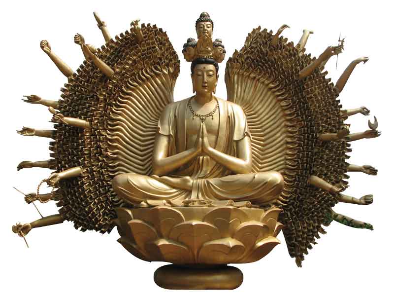 Estatua de Buda de Avalokiteshvara, monasterio de los 10,000 Budas, China  