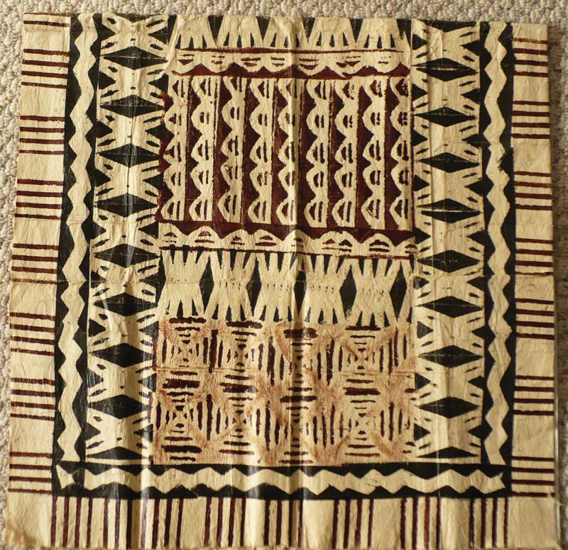 Authentic Masi or Thapa, cloths from the Fiji islands.
