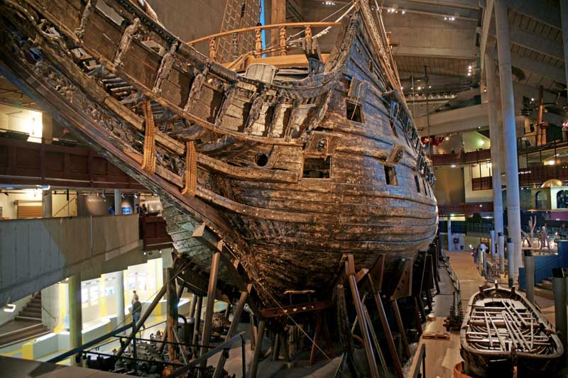 Amura,Dinamarca,Denmark,Vikingos,Escandinavia, El Vasa, un barco vikingo en el Museo Vasa de Estocolmo, Suecia. 