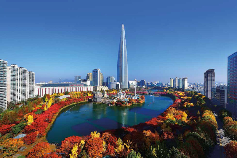 Amura,Corea del Sur,South Korea,Seúl,Busan,Isla Jeju,Villa de Bukchon Hanok, La Torre de Lotte World y el lago de Seokchon. 
